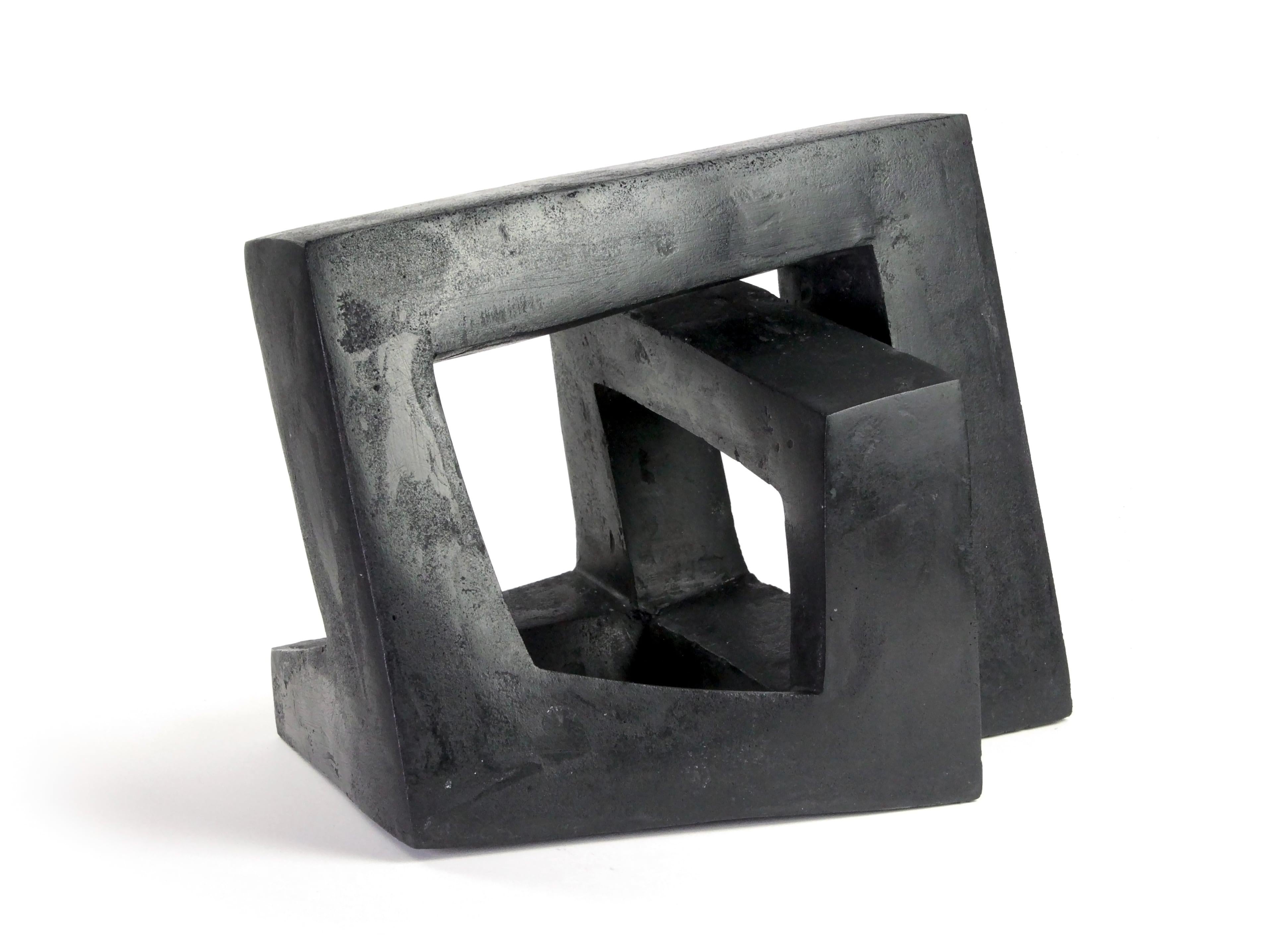 Arch by Delphine Brabant - Abstract Concrete Sculpture, black 1
