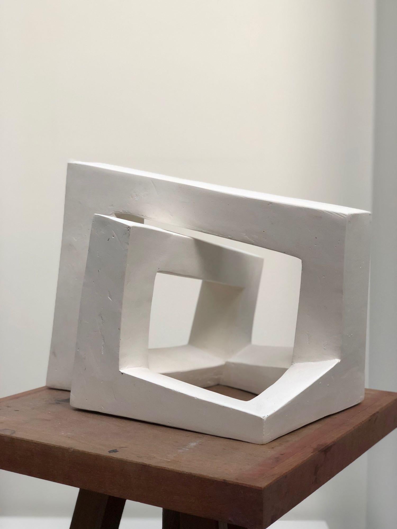 Arch by Delphine Brabant - Plaster sculpture, geometrical artwork, white For Sale 2