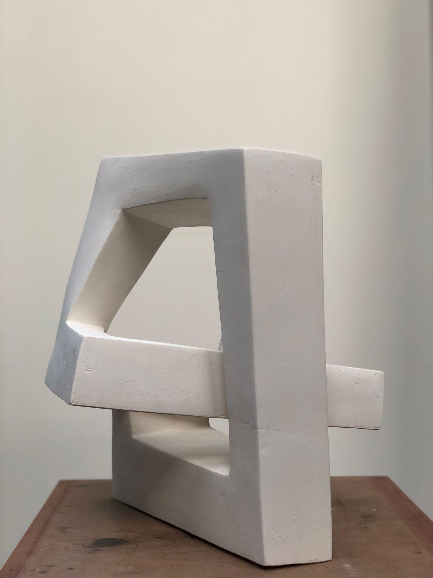 Arch by Delphine Brabant - Plaster sculpture, geometrical artwork, white For Sale 4