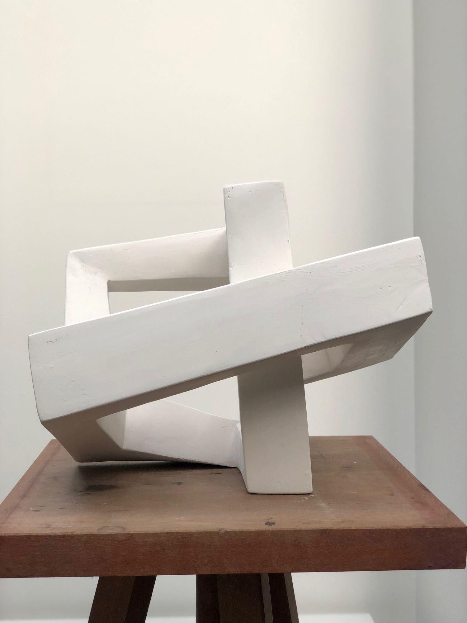 Arch by Delphine Brabant - Plaster sculpture, geometrical artwork, white For Sale 5