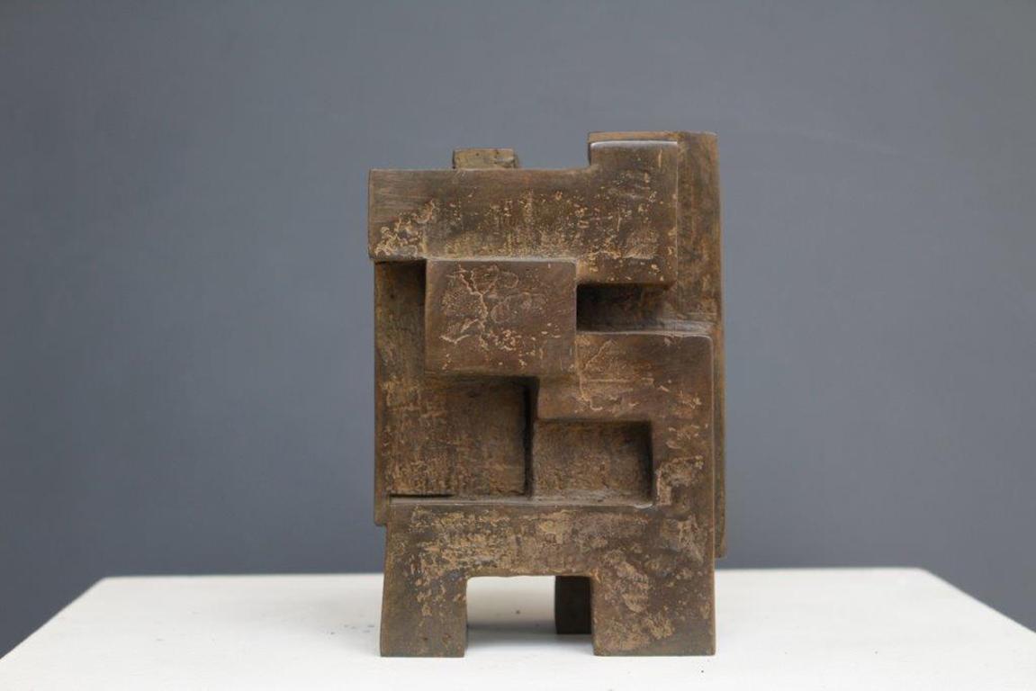 Block III by Delphine Brabant - Abstract Bronze Sculpture 1