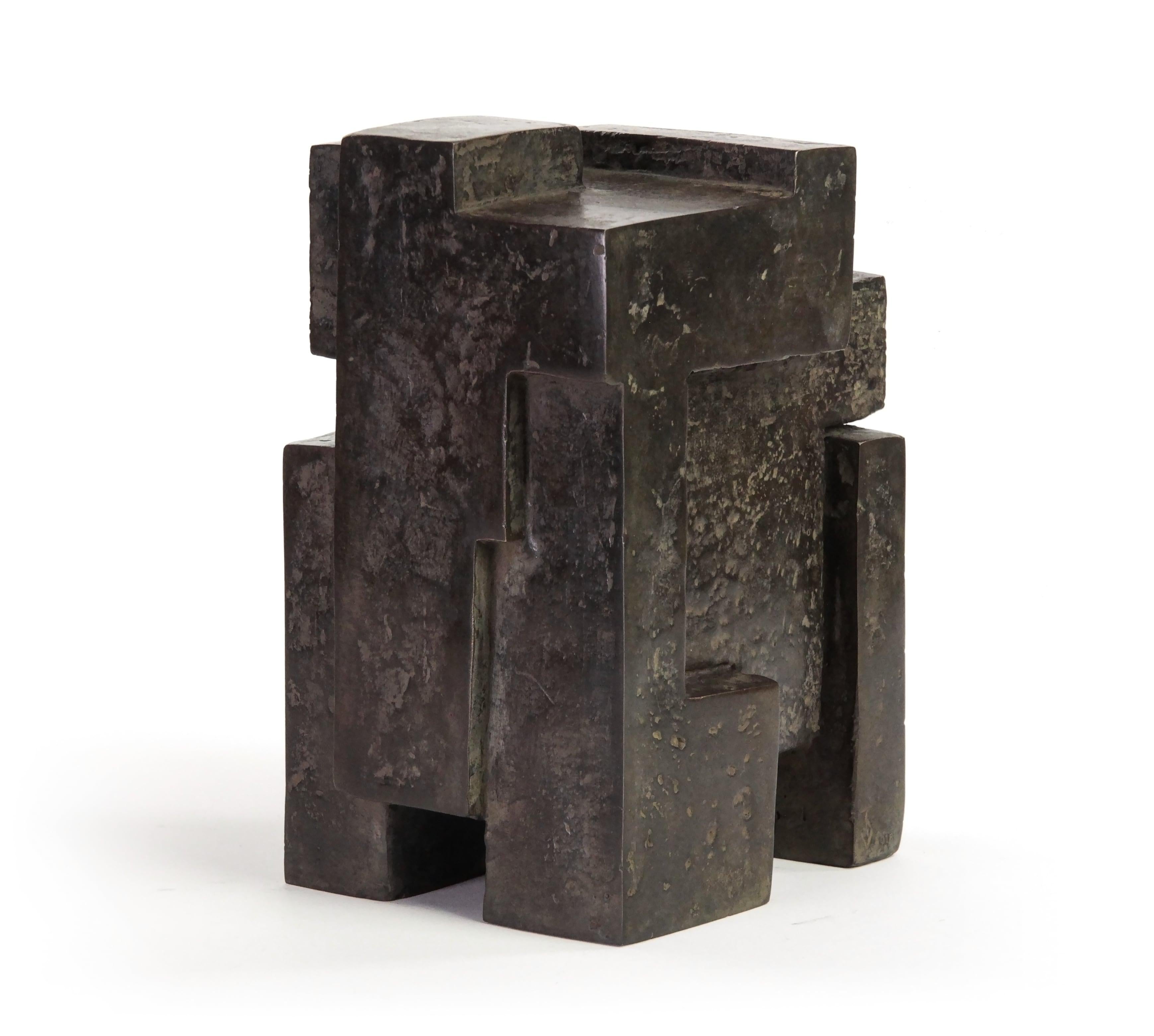 Block III, Abstract Bronze Sculpture - Gold Abstract Sculpture by Delphine Brabant