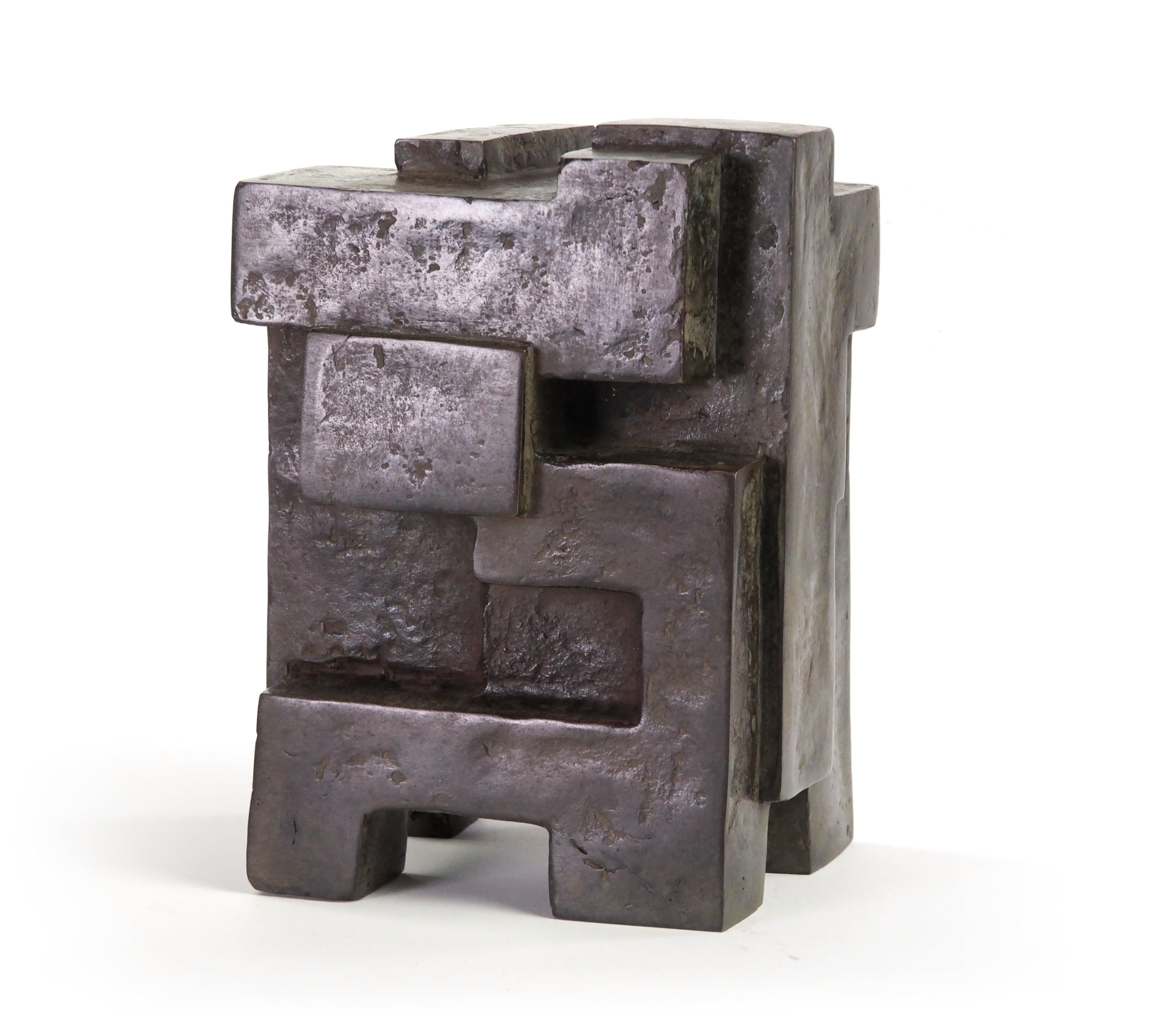Block III by Delphine Brabant - Abstract Bronze Sculpture 2