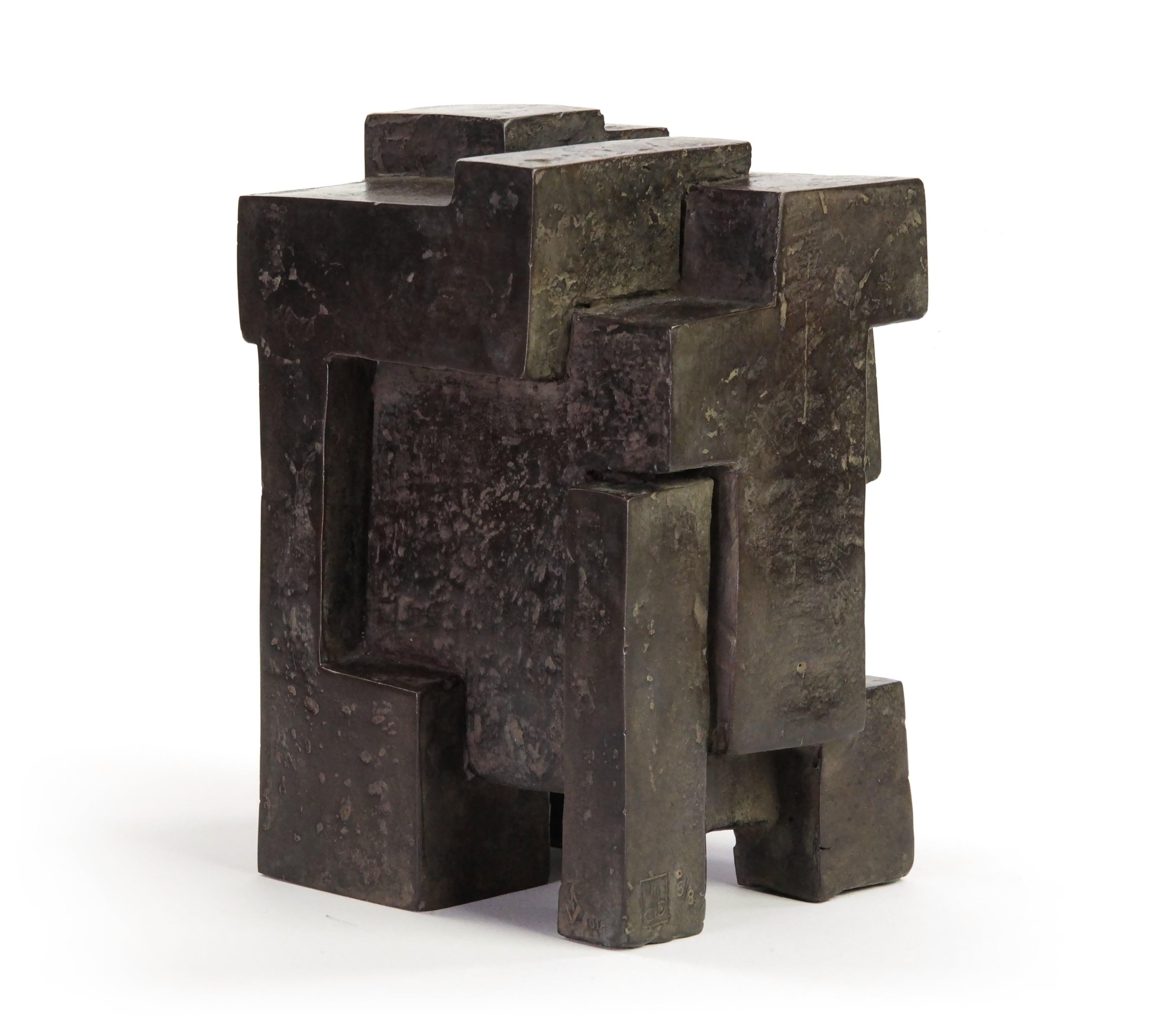 Block III by Delphine Brabant - Abstract Bronze Sculpture 4