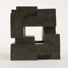 Block VIII by Delphine Brabant - Abstract Bronze Sculpture, Geometric