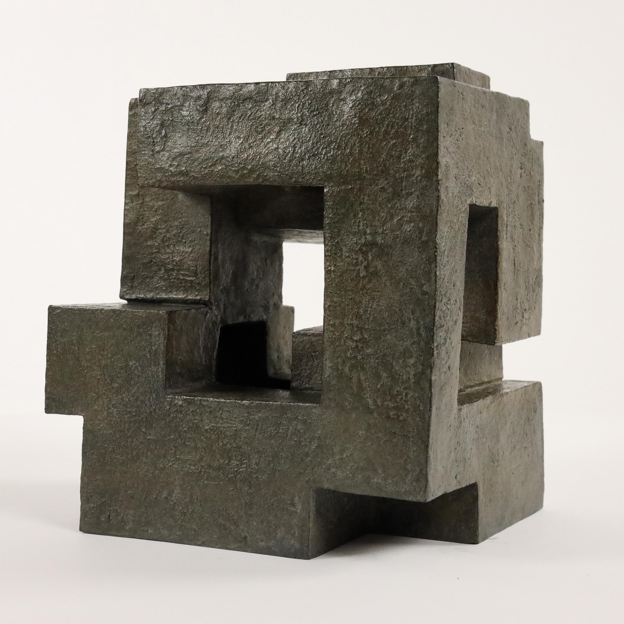 Block VIII by Delphine Brabant - Abstract Bronze Sculpture, Geometric For Sale 1