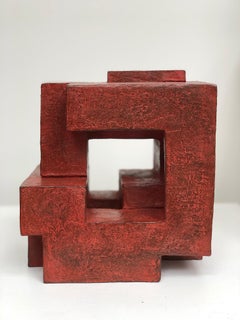 Block VIII by Delphine Brabant - Abstract Bronze Sculpture, Geometric