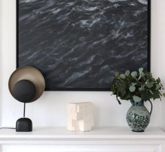 Block X by Delphine Brabant - Abstract geometric sculpture, plaster, balance