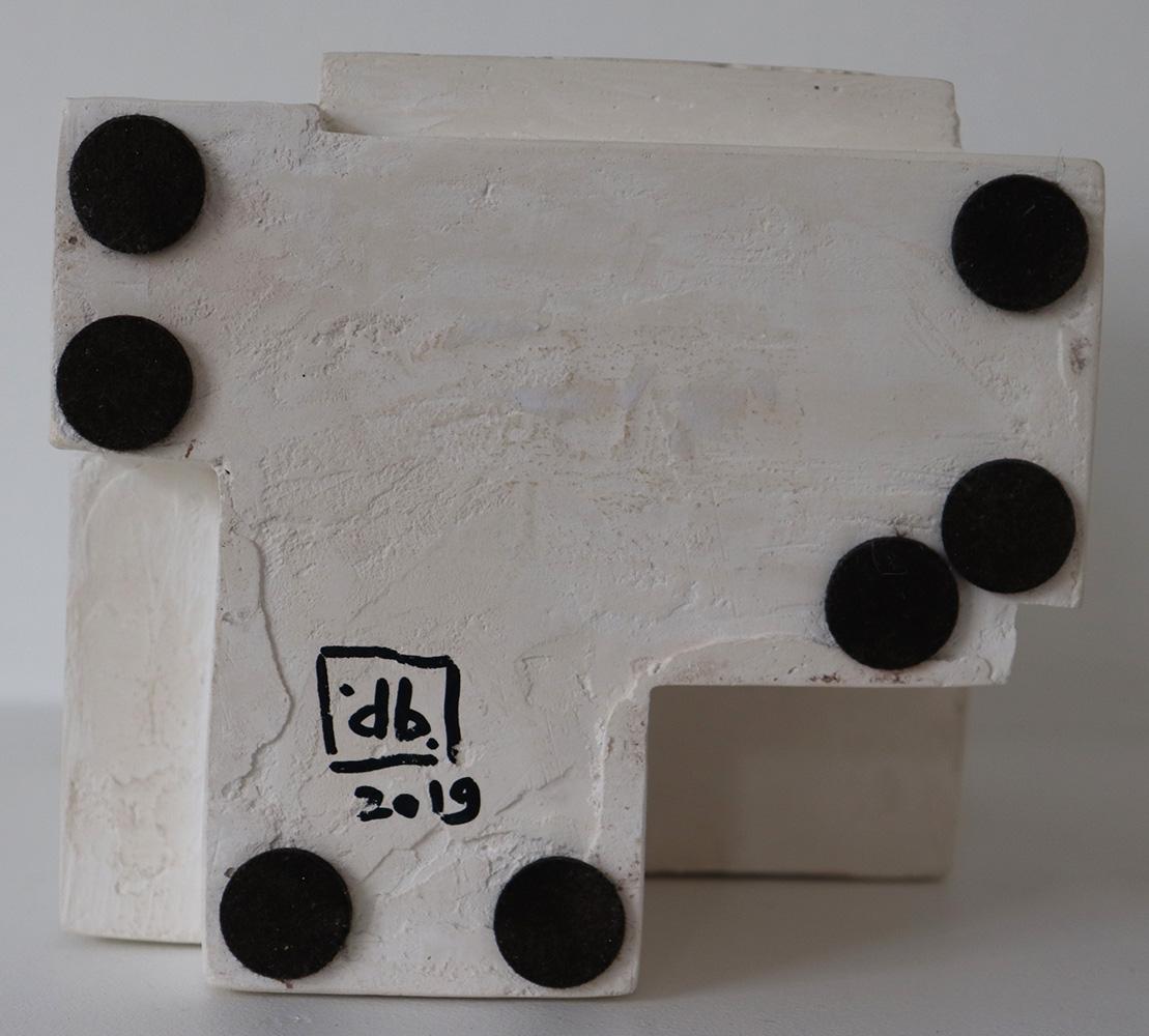 Block X, plâtre de Delphine Brabant - Sculpture géométrique abstraite en vente 3