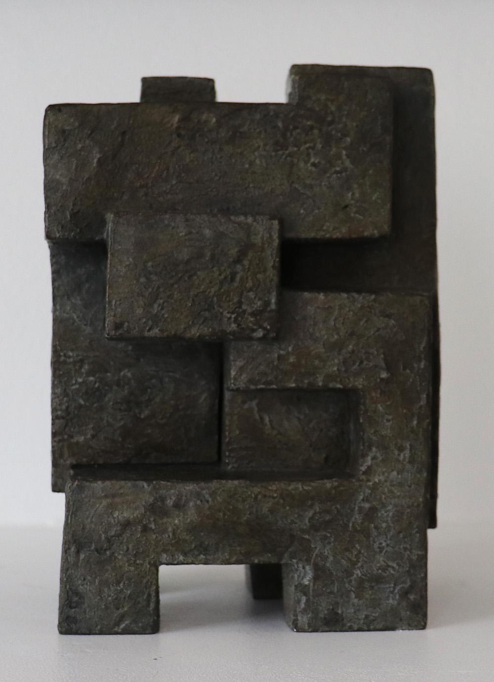 Block XI, Bronze by Delphine Brabant - Abstract Geometric Sculpture