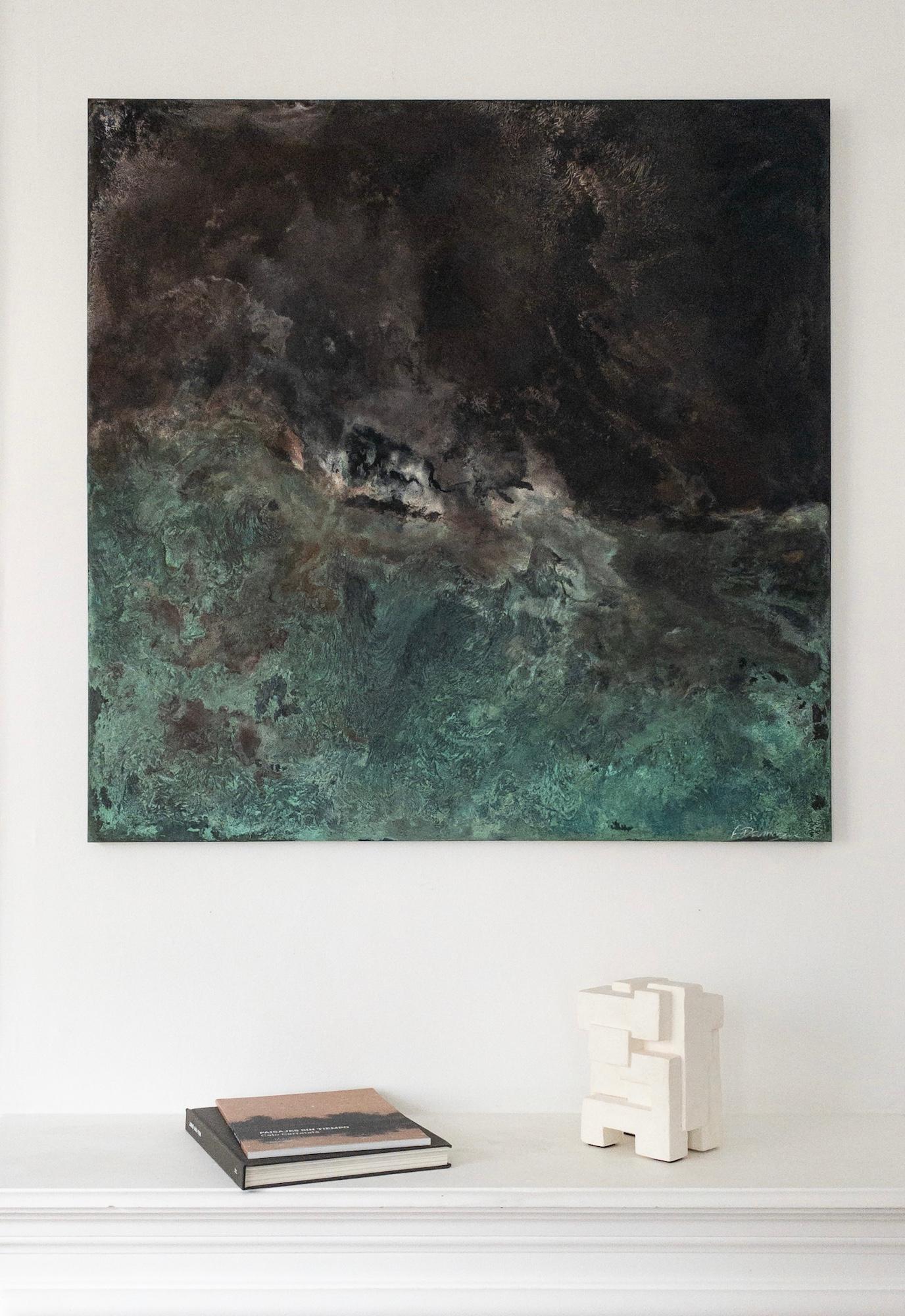 Block XI by Delphine Brabant - Abstract geometric sculpture, plaster, balance en venta 1