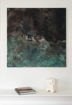 Block XI de Delphine Brabant, sculpture géométrique abstraite, plâtre, équilibre