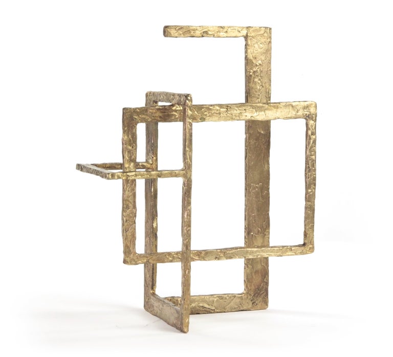 Delphine Brabant Bronze Block Abstract Bronze Sculpture For