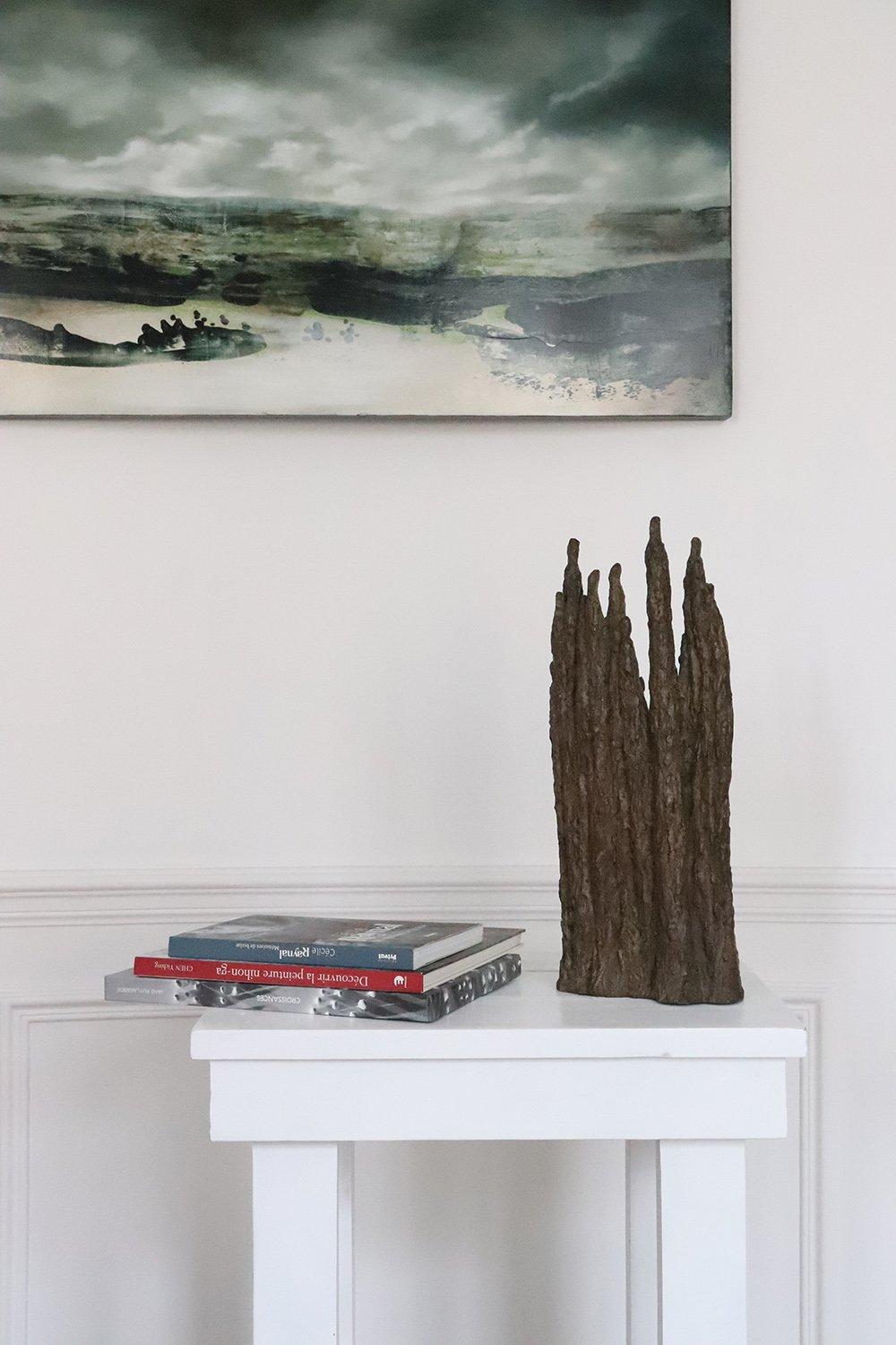 Cathedral is a bronze sculpture by French contemporary artist Delphine Brabant, dimensions are 43 × 17 × 9 cm (16.9 × 6.7 × 3.5 in). 
The sculpture is signed and numbered, it is part of a limited edition of 8 editions + 4 artist’s proofs, and comes