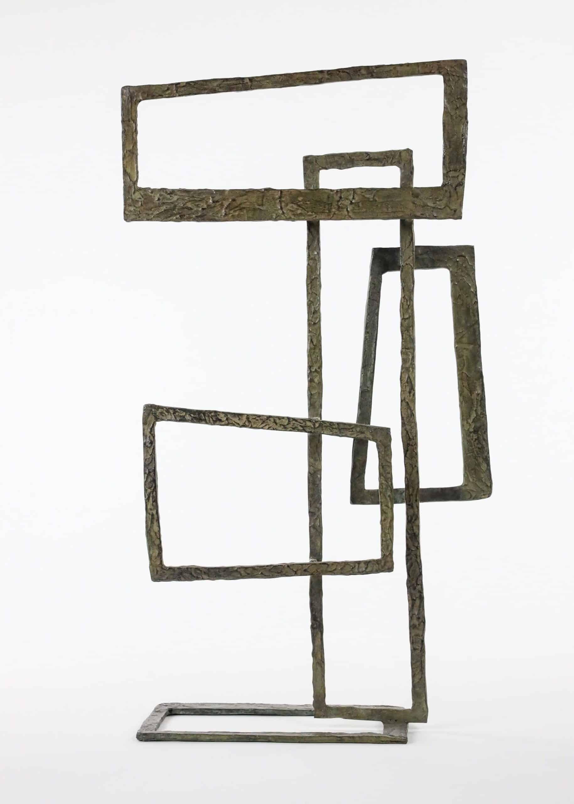 Composition IV by Delphine Brabant - Abstract geometric bronze sculpture For Sale 1