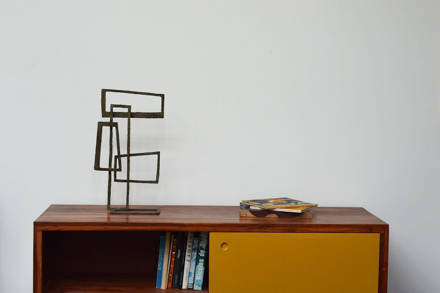 Composition IV by Delphine Brabant - Abstract geometric bronze sculpture For Sale 4