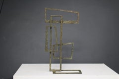 Composition IV by Delphine Brabant - Abstract geometric bronze sculpture