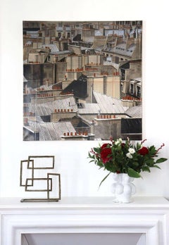 Composition V by Delphine Brabant - Abstract geometric bronze sculpture