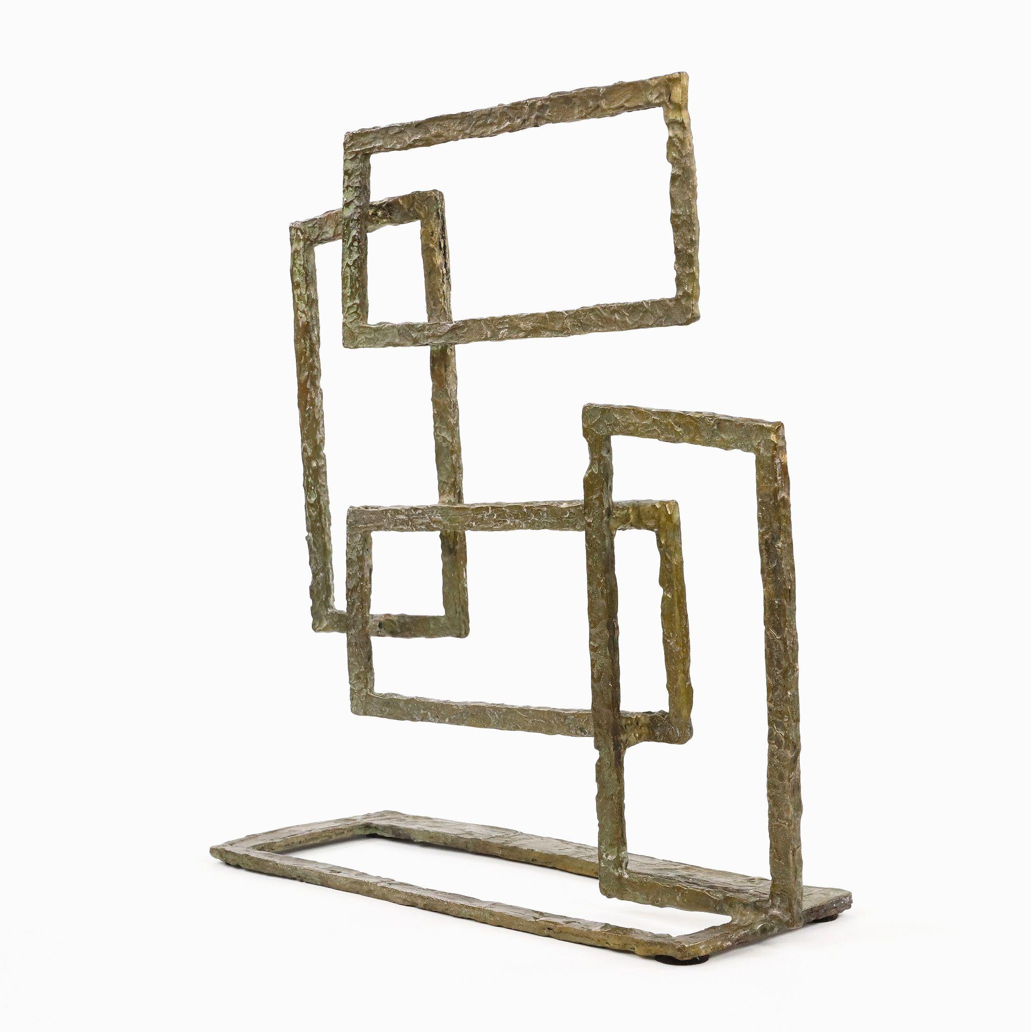 Composition V by Delphine Brabant - Abstract geometric bronze sculpture For Sale 2