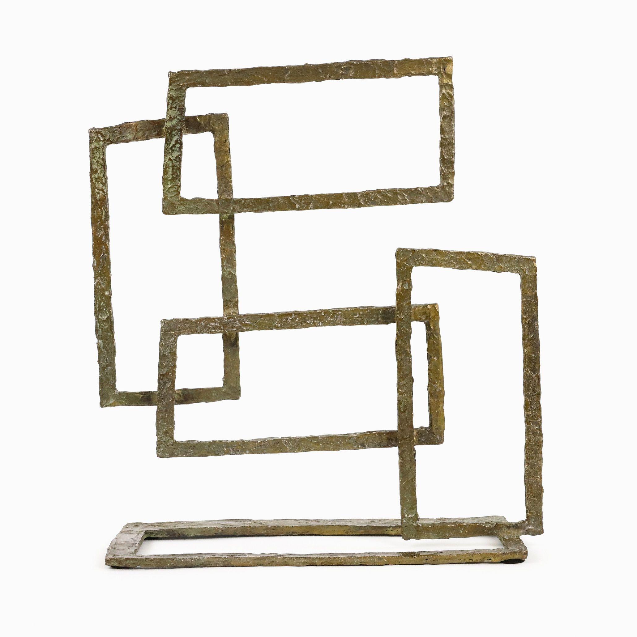 Composition V by Delphine Brabant - Abstract geometric bronze sculpture For Sale 3