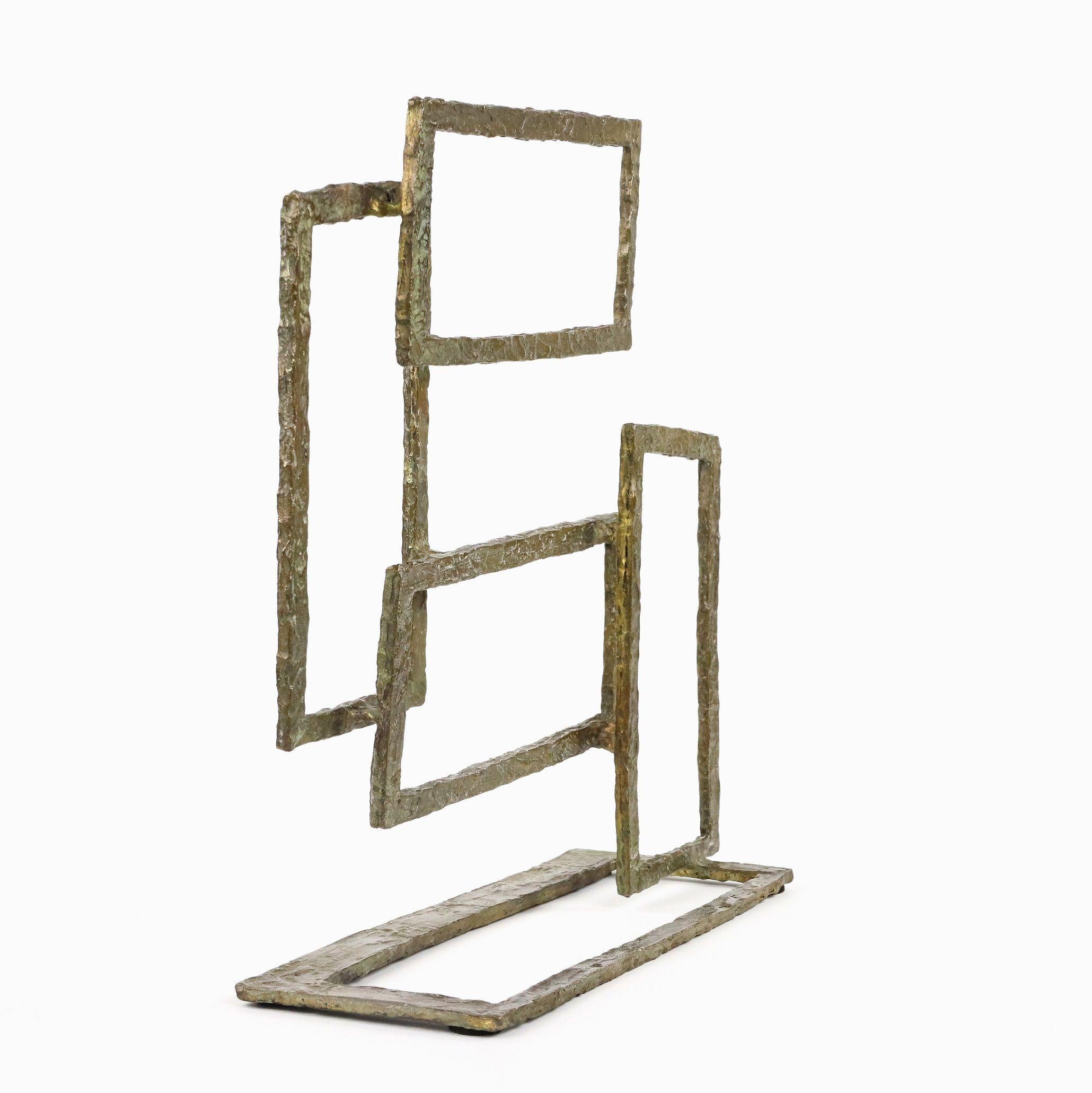 Composition V by Delphine Brabant - Abstract geometric bronze sculpture For Sale 4