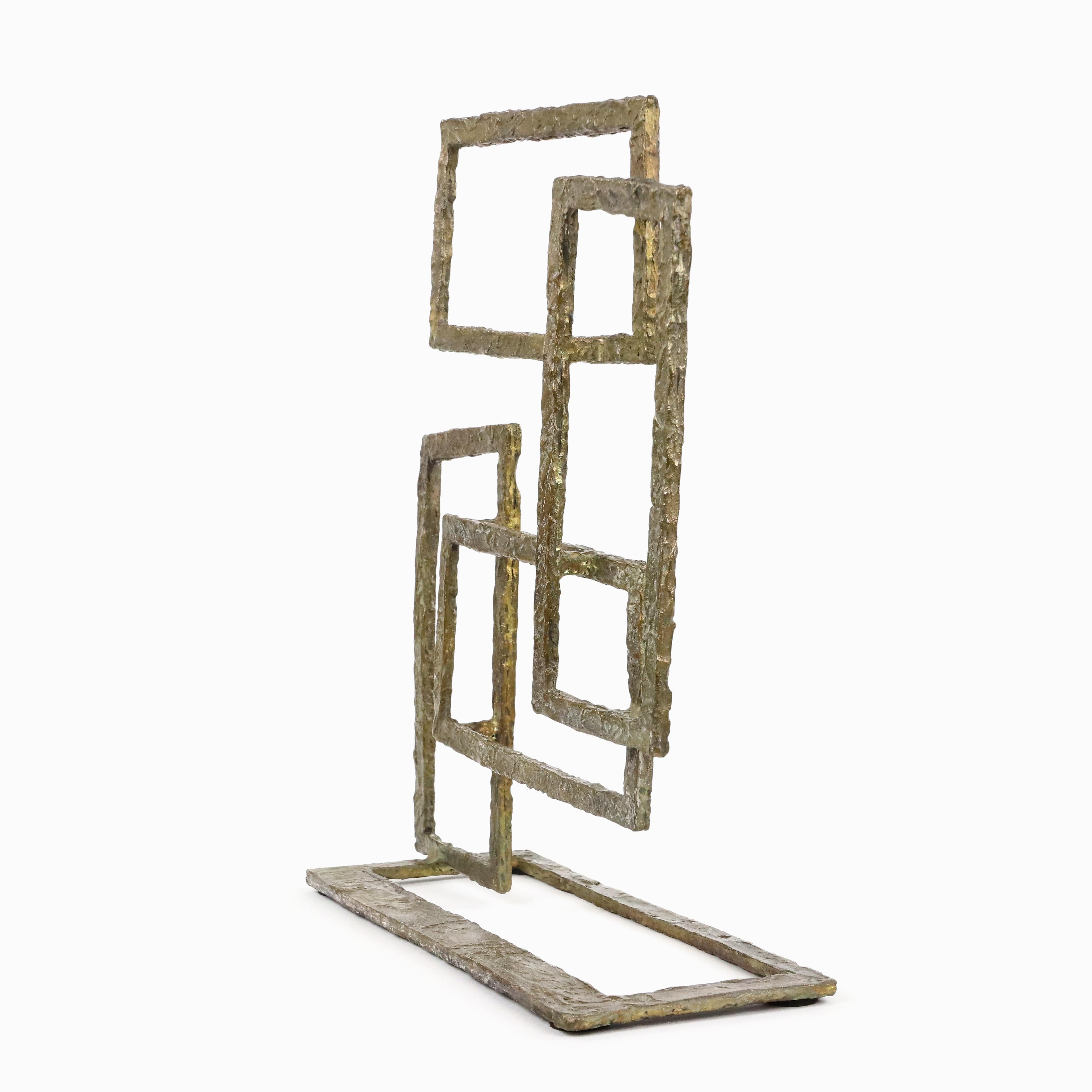Composition V by Delphine Brabant - Abstract geometric bronze sculpture For Sale 6