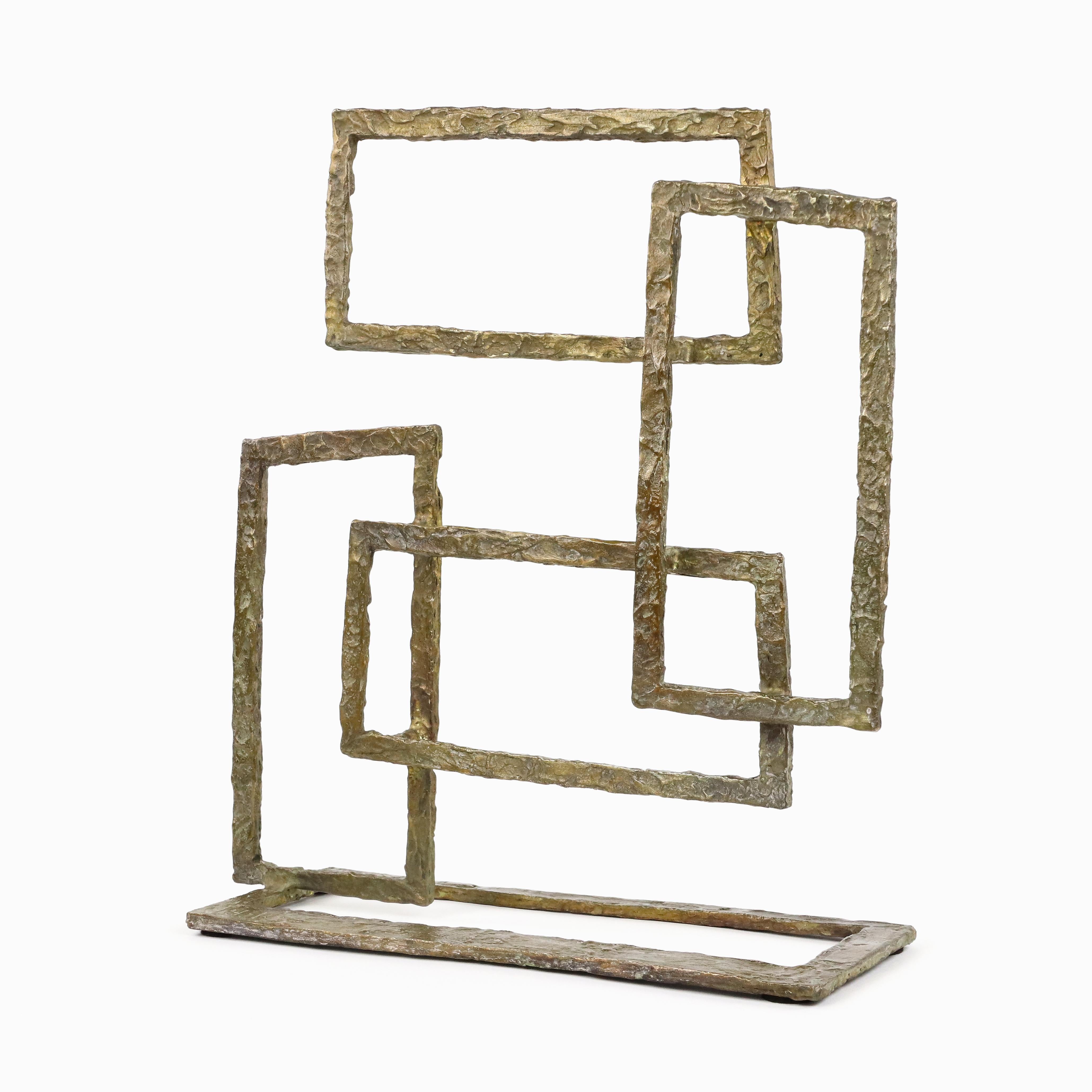 Composition V by Delphine Brabant - Abstract geometric bronze sculpture For Sale 7