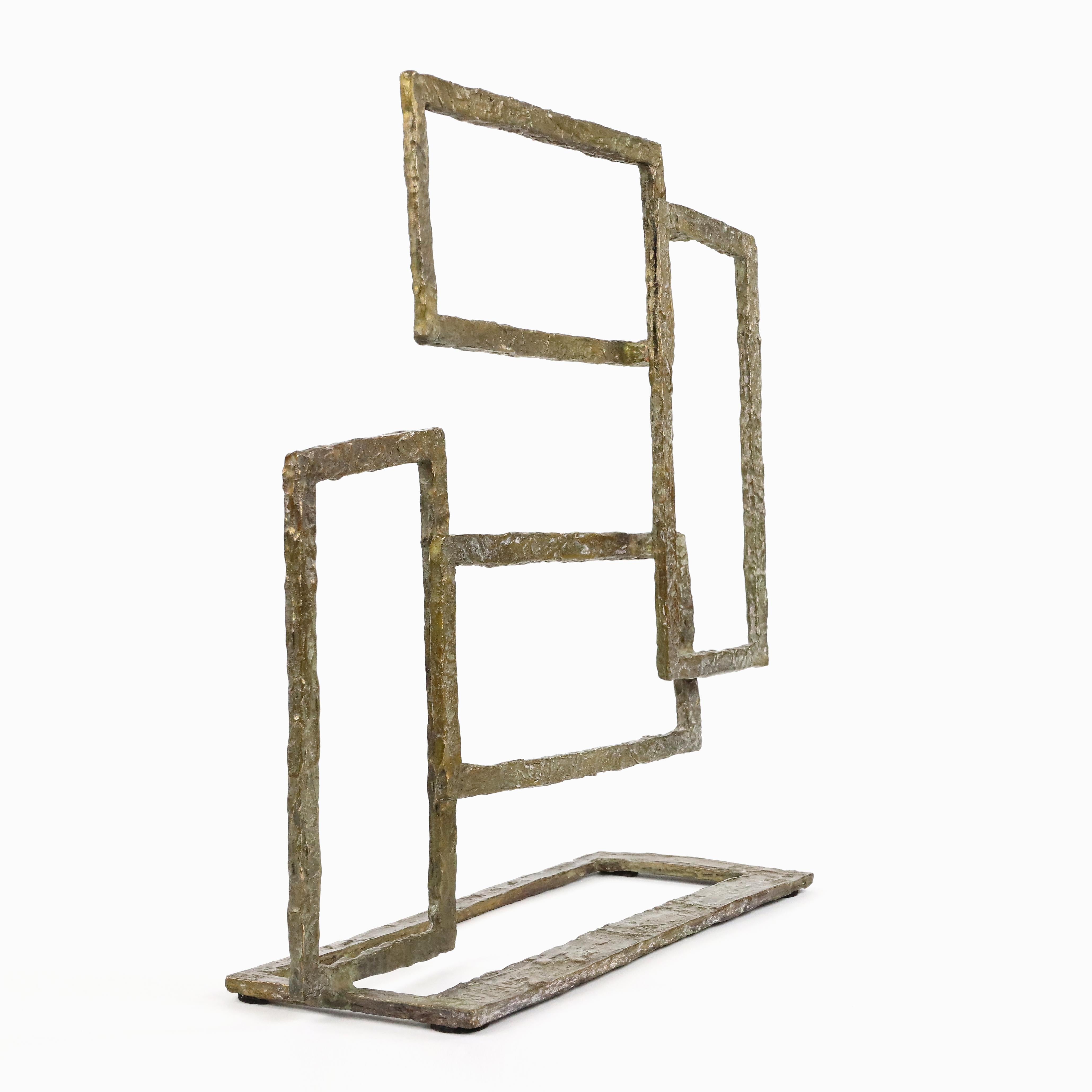 Composition V by Delphine Brabant - Abstract geometric bronze sculpture For Sale 8