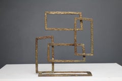 Composition V by Delphine Brabant - Abstract geometric bronze sculpture