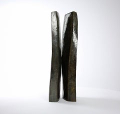 Paar von Delphine Brabant - Abstrakte Bronzeskulptur, Diptychon, Säule