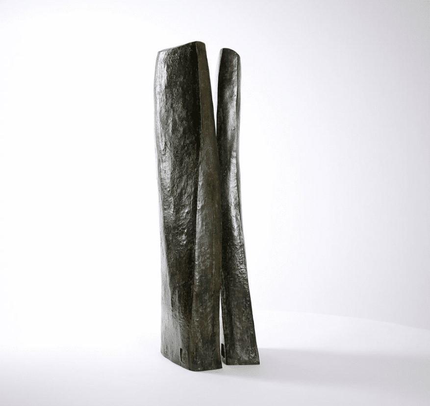 Couple by Delphine Brabant - Abstract geometric bronze sculpture For Sale 2