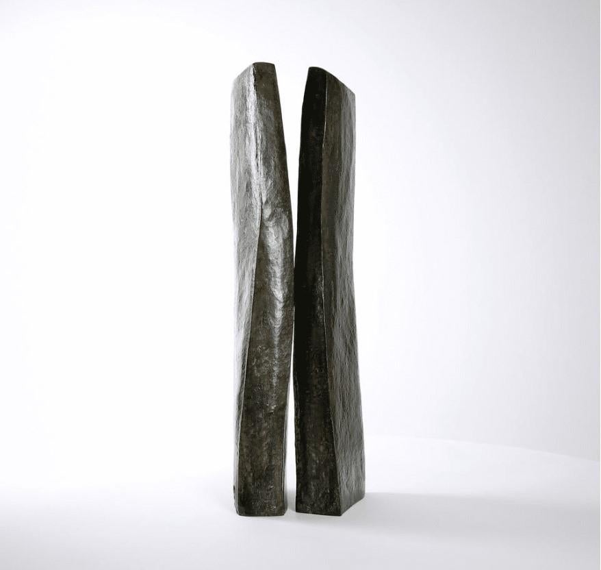 Couple by Delphine Brabant - Abstract geometric bronze sculpture For Sale 3