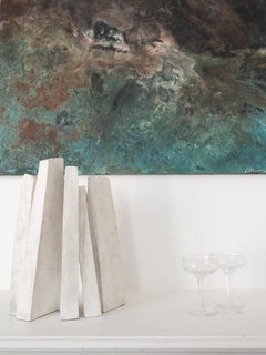 Ensemble by Delphine Brabant - Geometric Sculpture, Resin, White