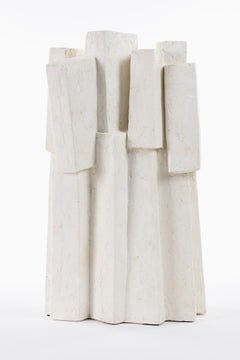 Ensemble III by Delphine Brabant - Geometric Sculpture, Plaster, White