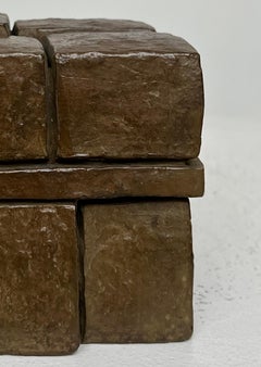 Ensemble IV, bronze by D. Brabant - Small Geometric Bookshelf Sculpture