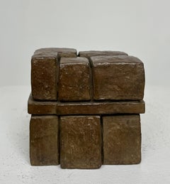 Ensemble IV, bronze by D. Brabant - Small Geometric Bookshelf Sculpture
