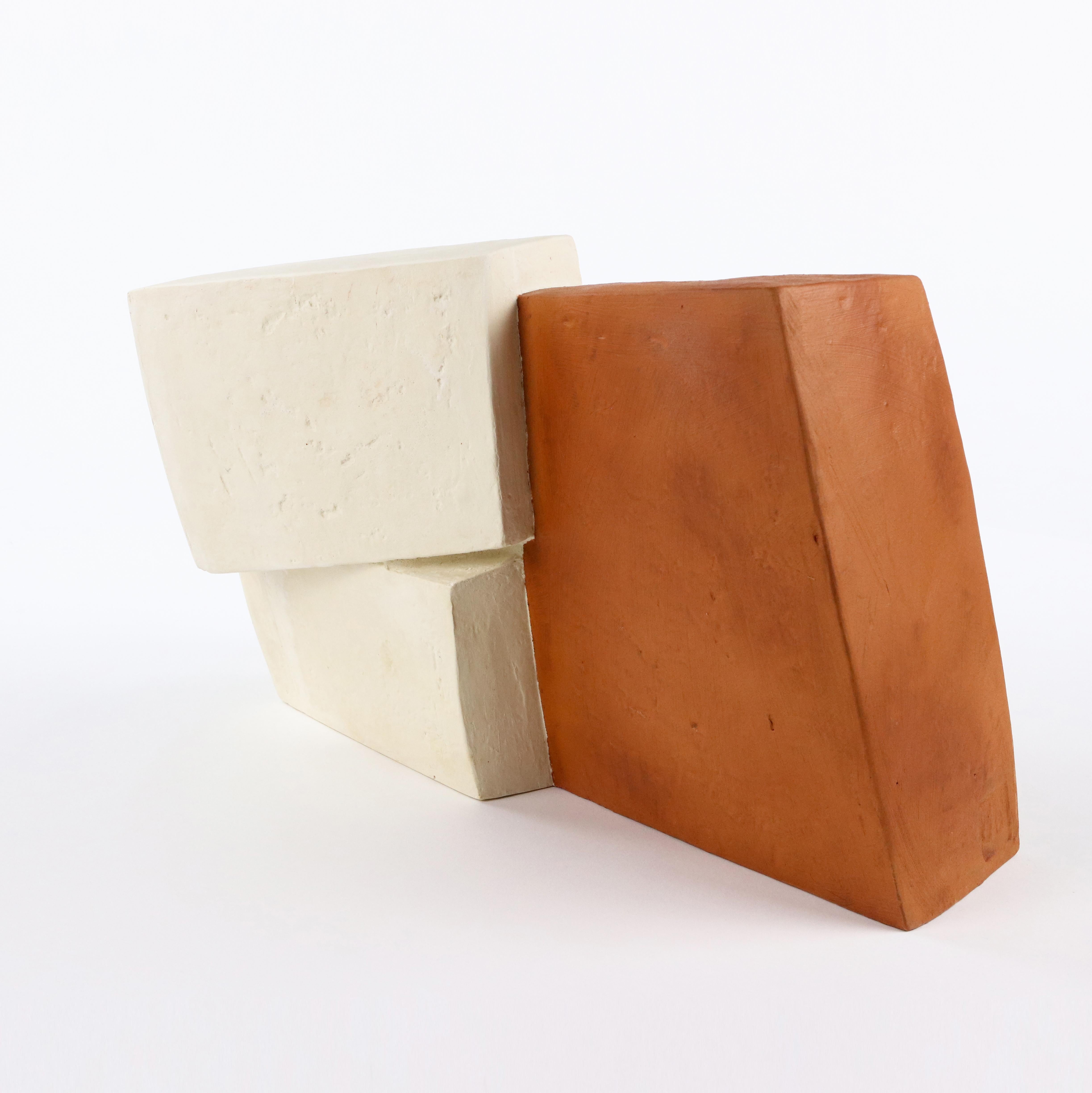 Forms de Delphine Brabant - Escultura geométrica abstracta, bloques, blanco, naranja en venta 7