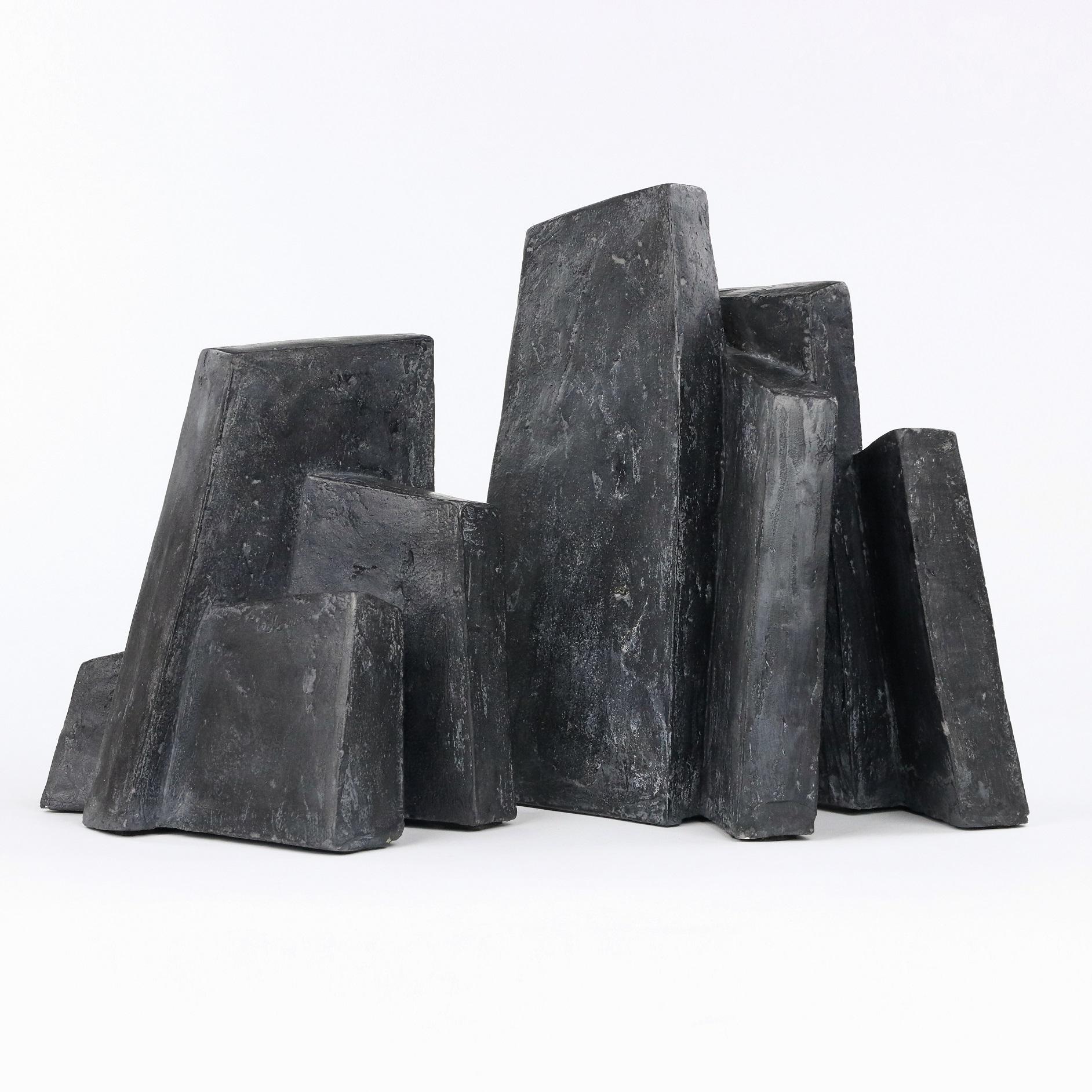 Fragment Noir by Delphine Brabant - Abstract Geometric Sculpture, Black For Sale 1