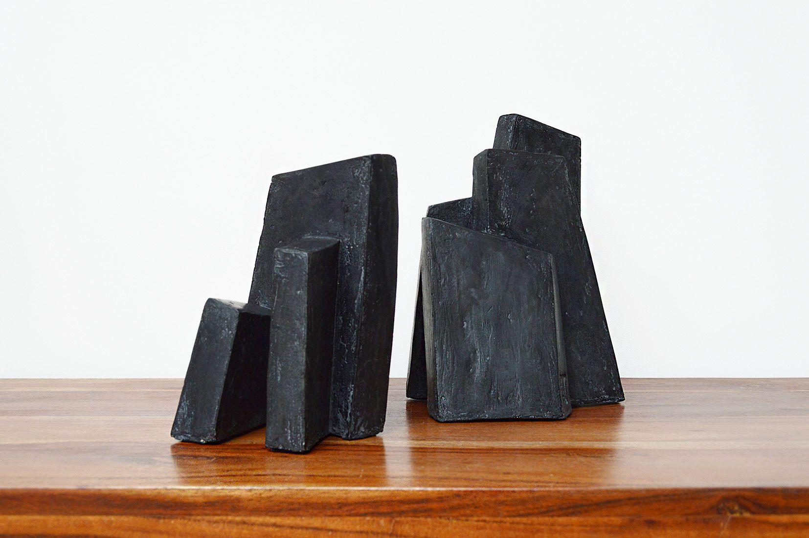 Fragment Noir by Delphine Brabant - Abstract Geometric Sculpture, Black For Sale 2