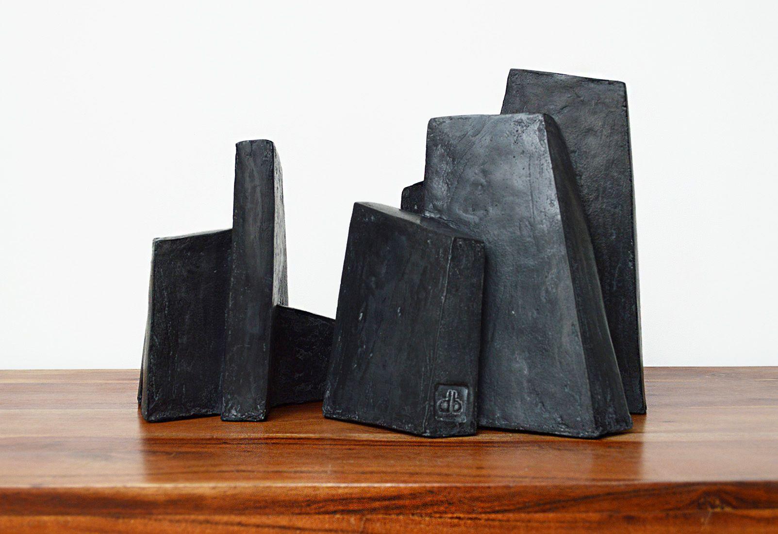 Fragment Noir by Delphine Brabant - Abstract Geometric Sculpture, Black For Sale 1