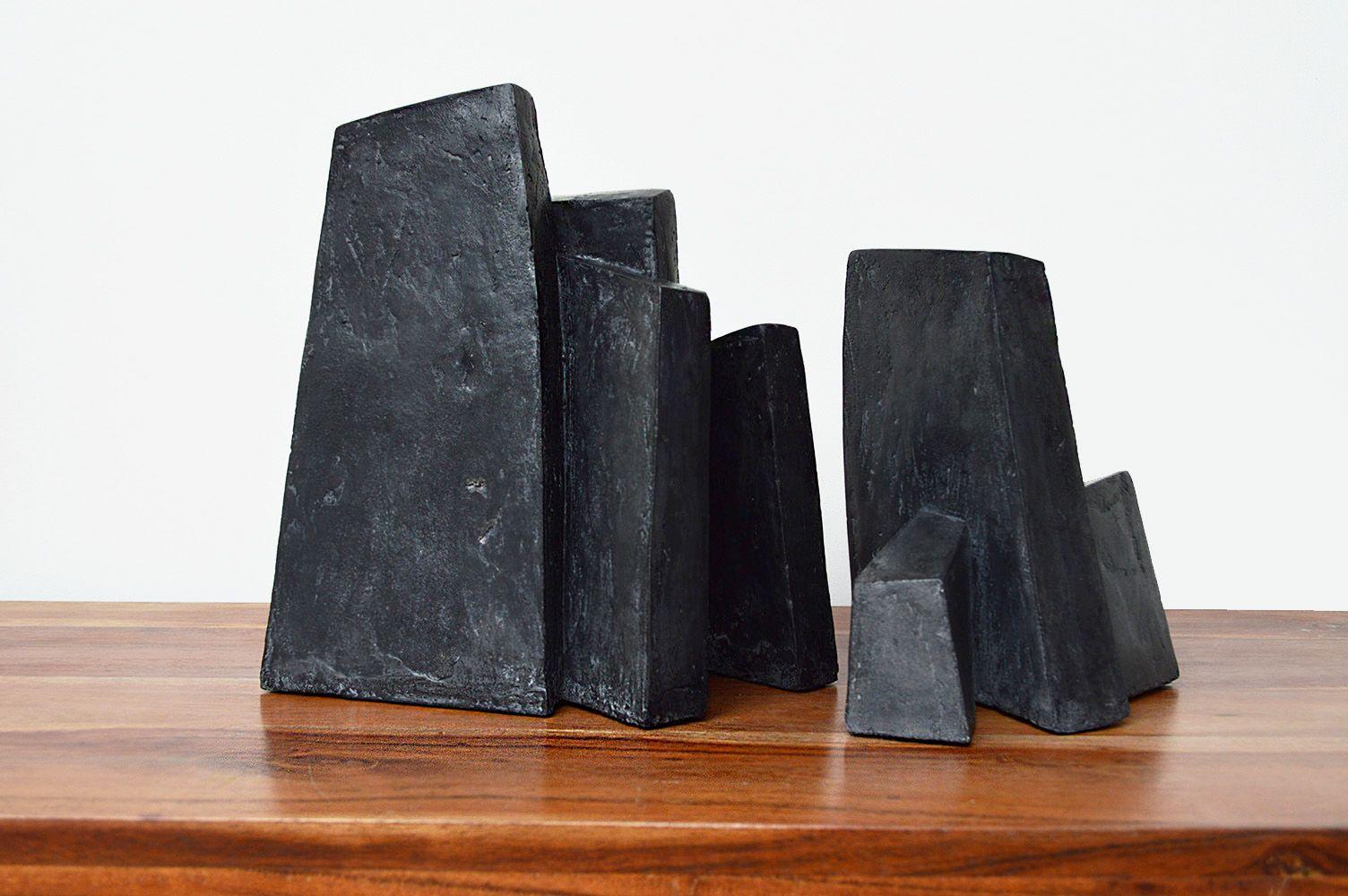 Fragment Noir by Delphine Brabant - Abstract Geometric Sculpture, Black For Sale 4