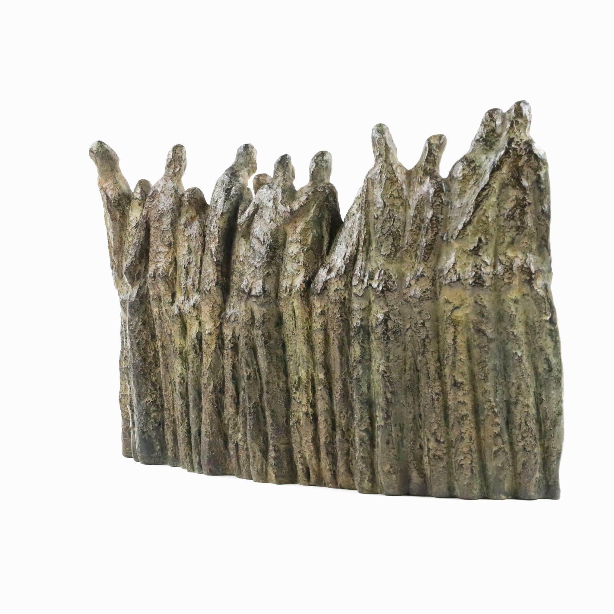 Group II by Delphine Brabant - Figurative bronze sculpture, human silhouettes For Sale 1