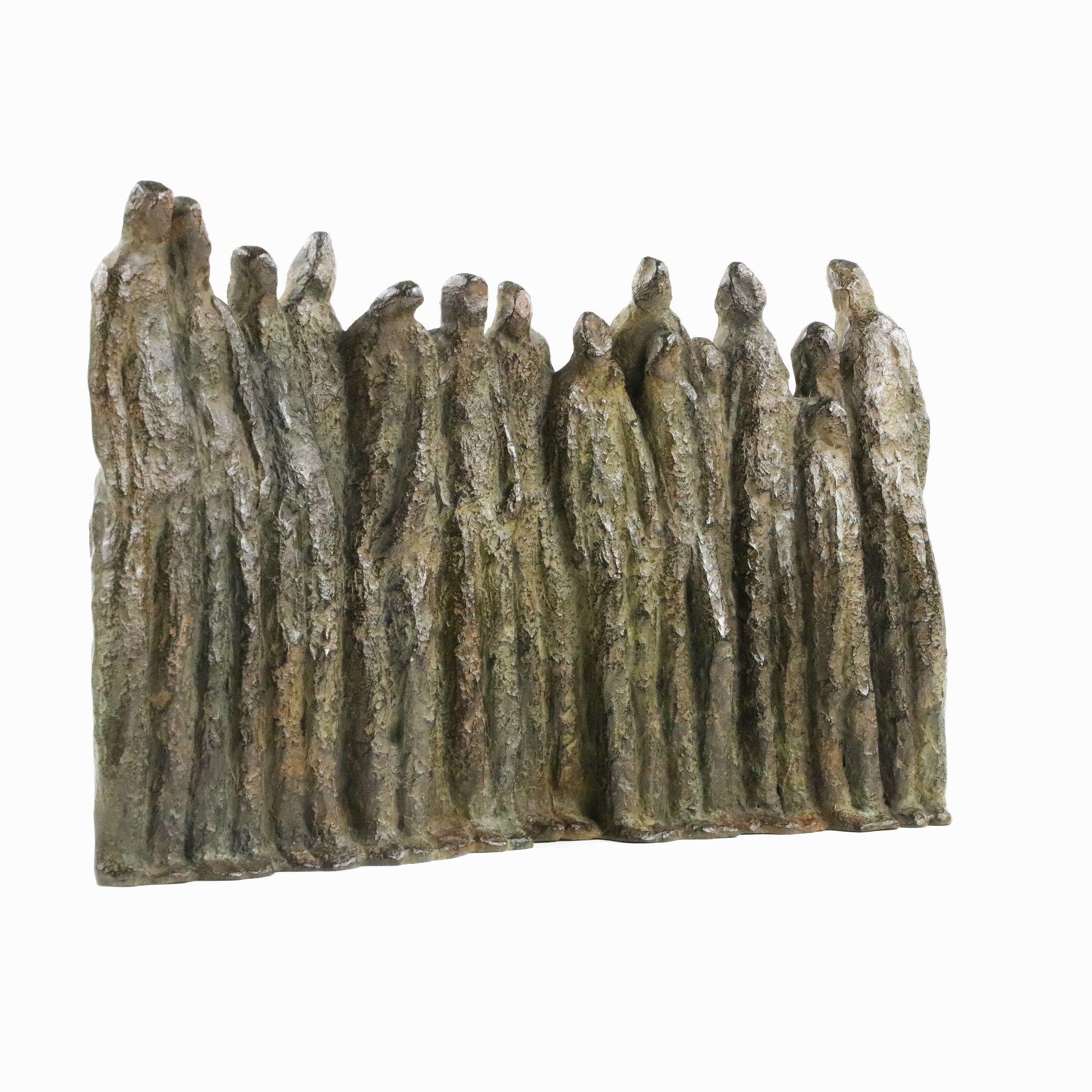 Group II by Delphine Brabant - Figurative bronze sculpture, human silhouettes For Sale 2