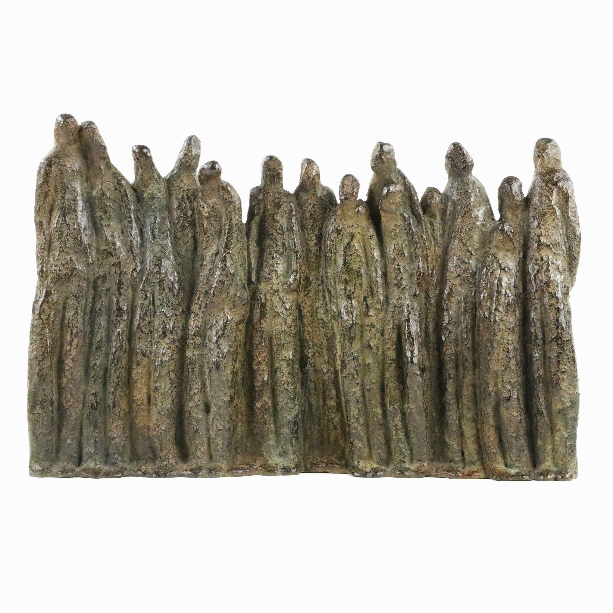 Group II by Delphine Brabant - Figurative bronze sculpture, human silhouettes  For Sale 3