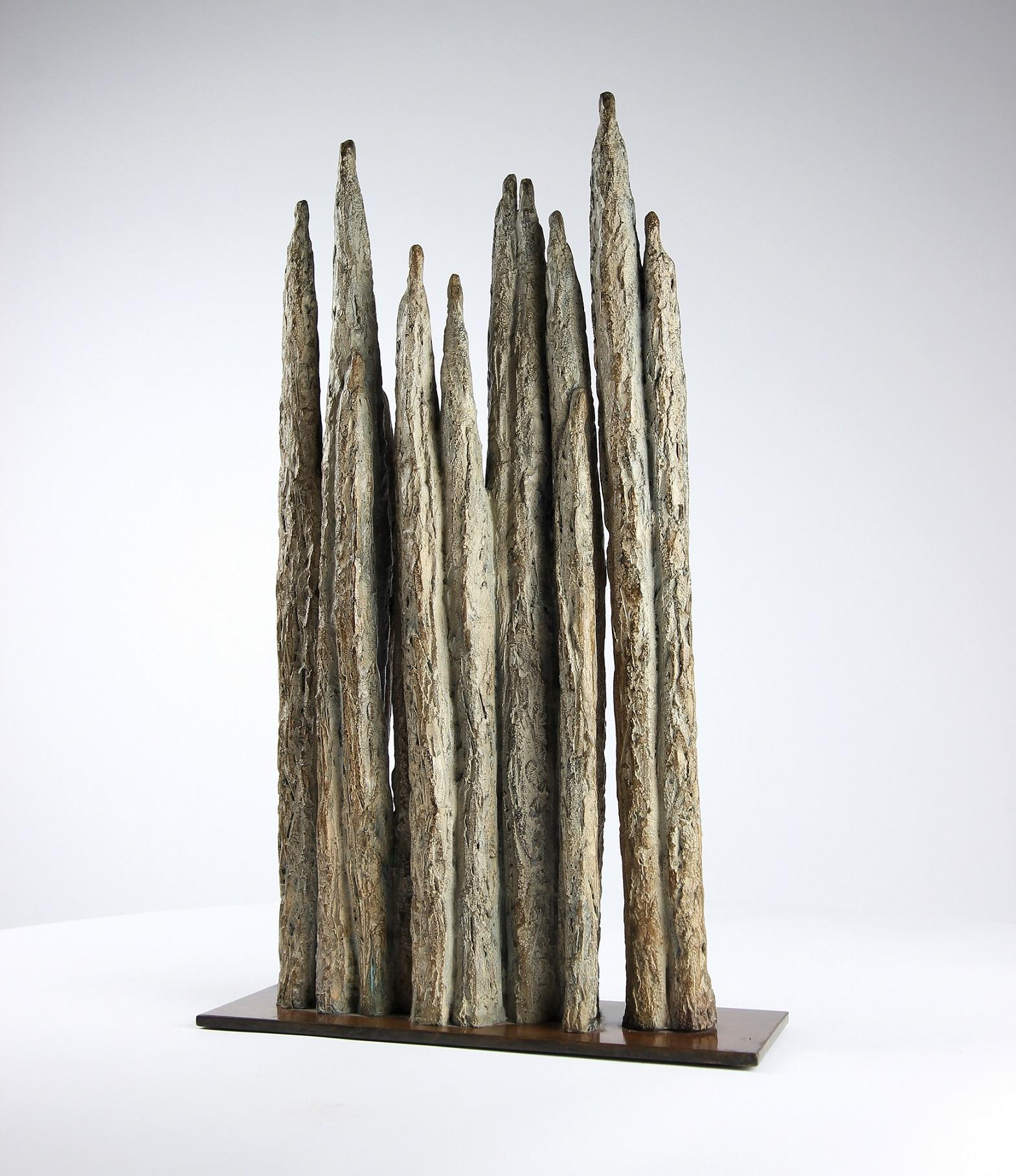 Invito di Delphine Brabant - Scultura in bronzo, gruppo di figure umane, marrone in vendita 3