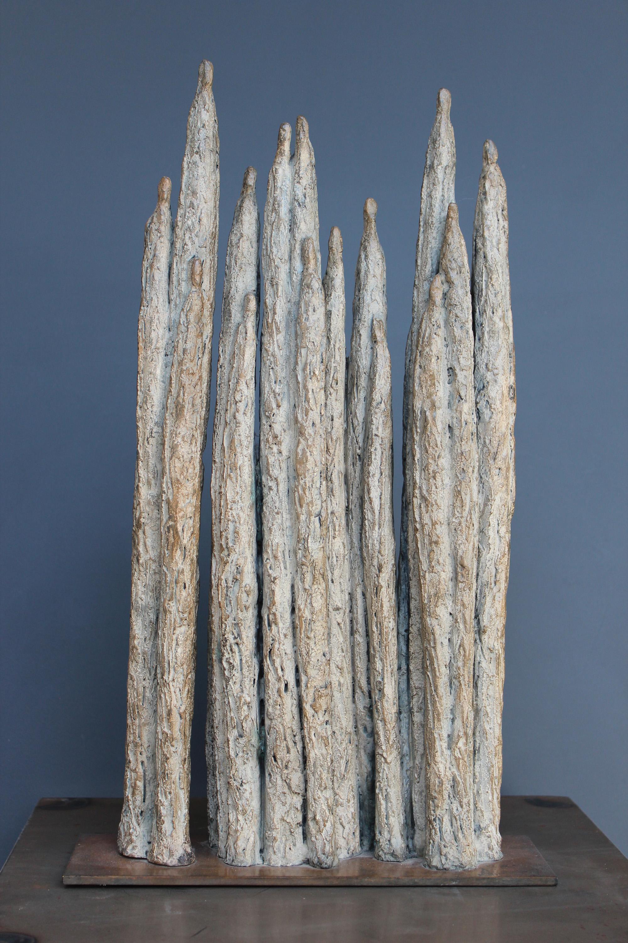 Invito di Delphine Brabant - Scultura in bronzo, gruppo di figure umane, marrone in vendita 5