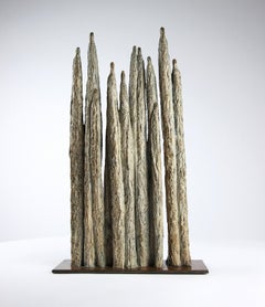 Invito di Delphine Brabant - Scultura in bronzo, gruppo di figure umane, marrone