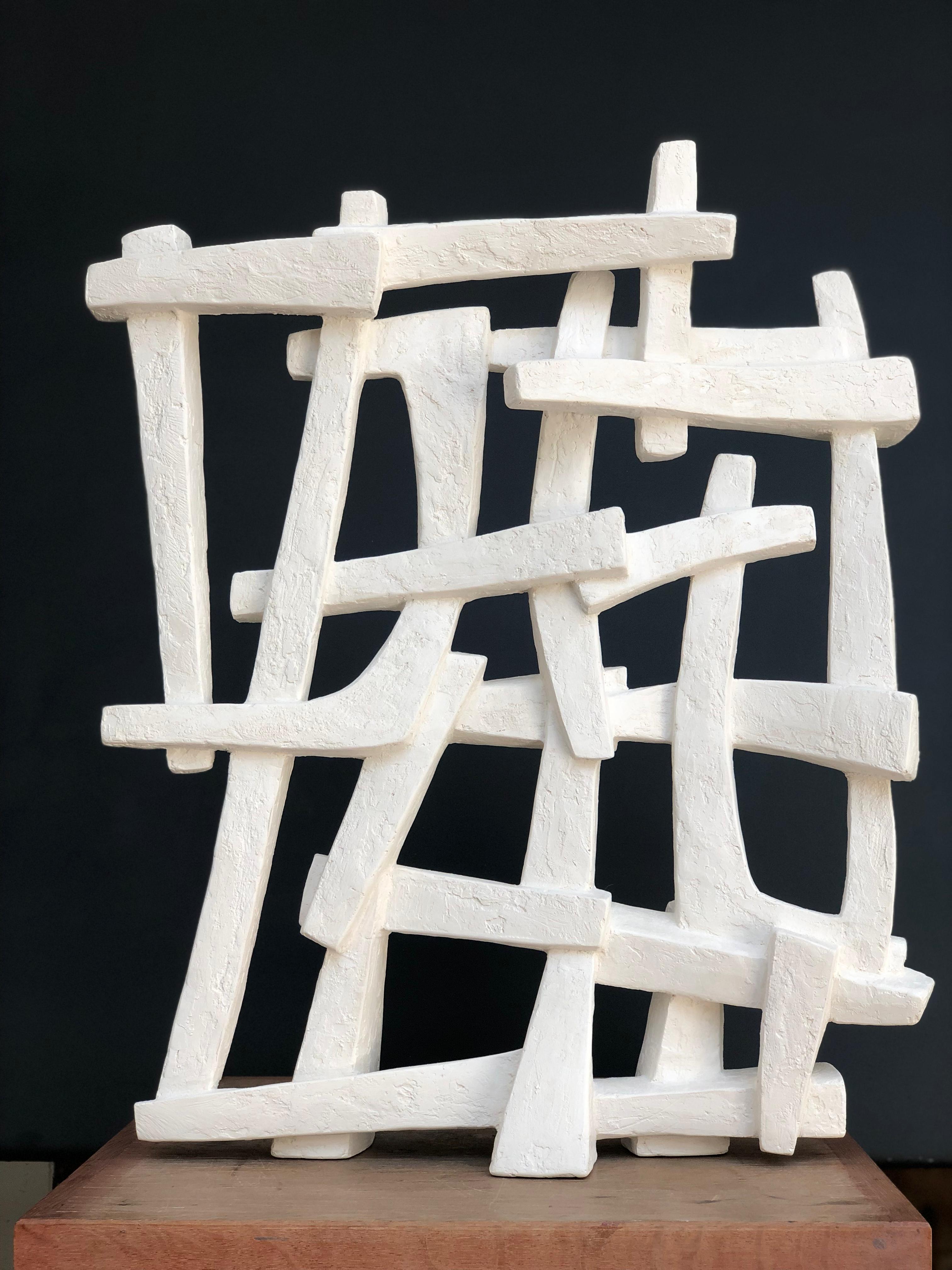 Landscape I, Plaster by D. Brabant, Contemporary Geometric Abstract Sculpture