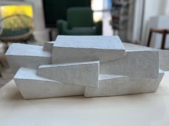 Low Wall, Plaster by D. Brabant - Contemporary Geometric Abstract Sculpture