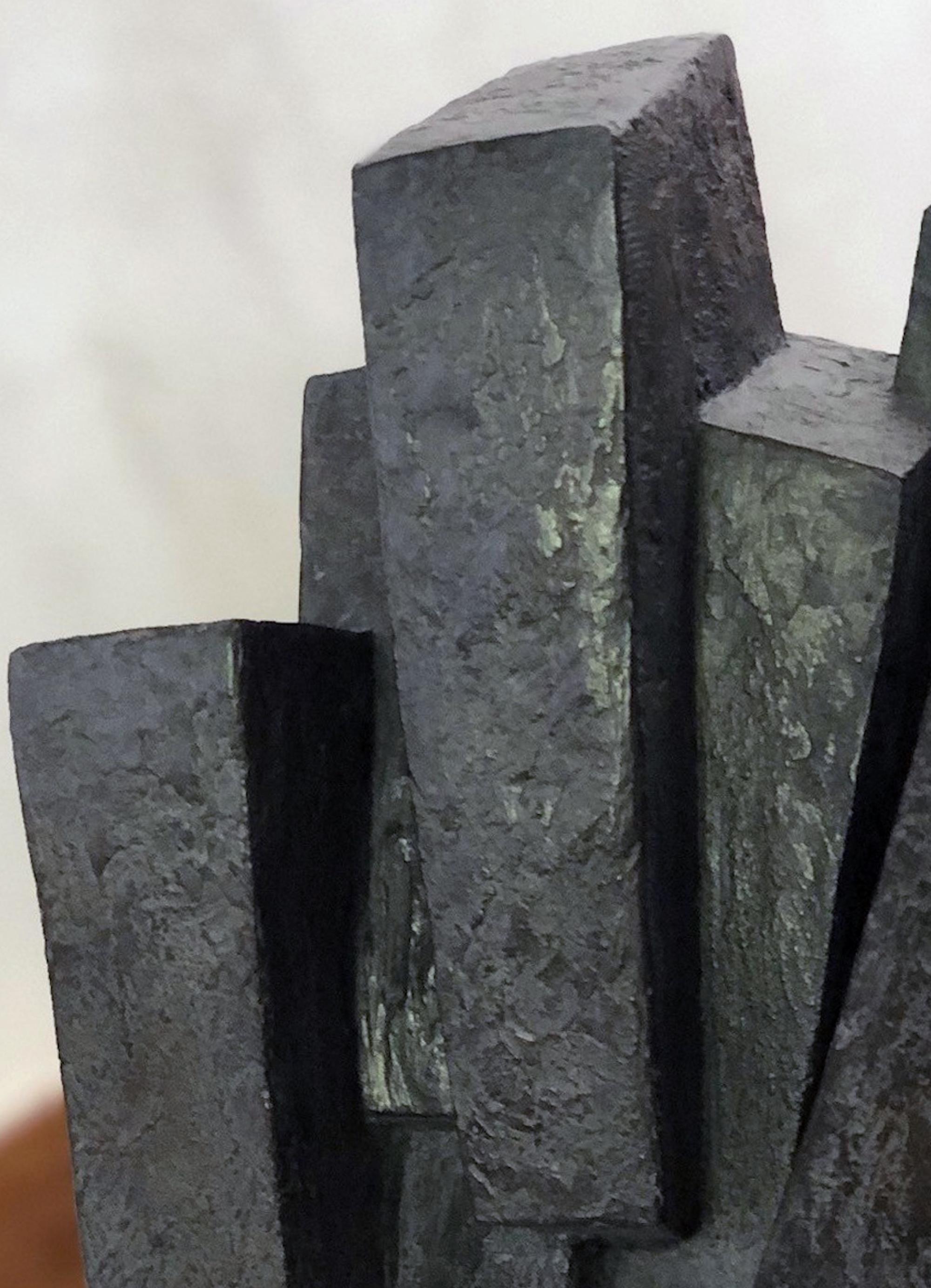 Suspension II by Delphine Brabant - Abstract geometric sculpture, bronze, black For Sale 3